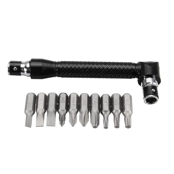 1/4 Inch L shaped Screwdriver Bits Wrench with 10Pcs Screwdriver Bits