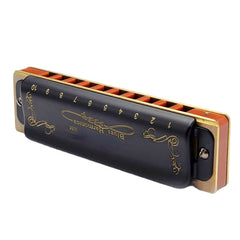 10 Hole Blues Harmonica A B C D E F G Key Black