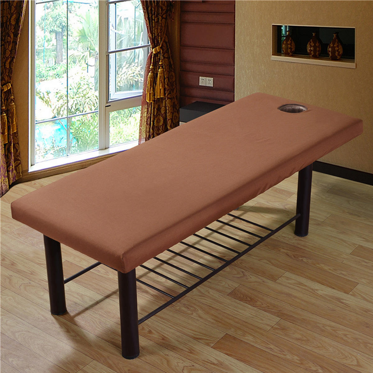 Electric Massager Accessories Treatment Bed Cover Polyester Cotton Table Sheet with Face Breath Hole