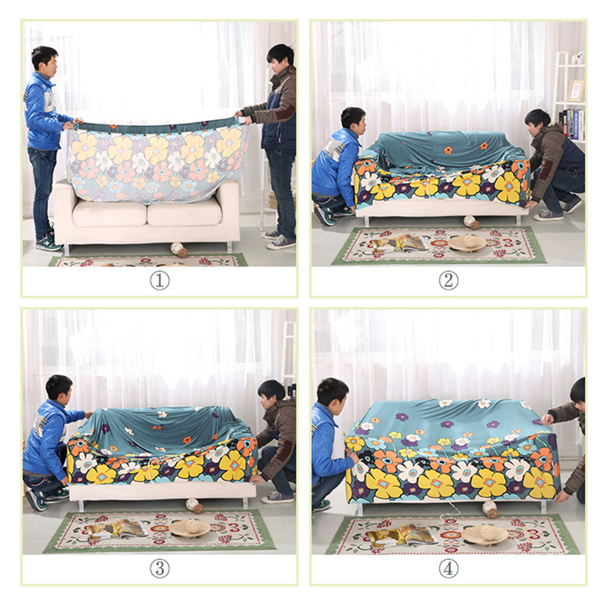 1/2/3/4 Seaters Elastic Sofa Cover Universal Chair Seat Protector Stretch Slipcover Couch Case Home