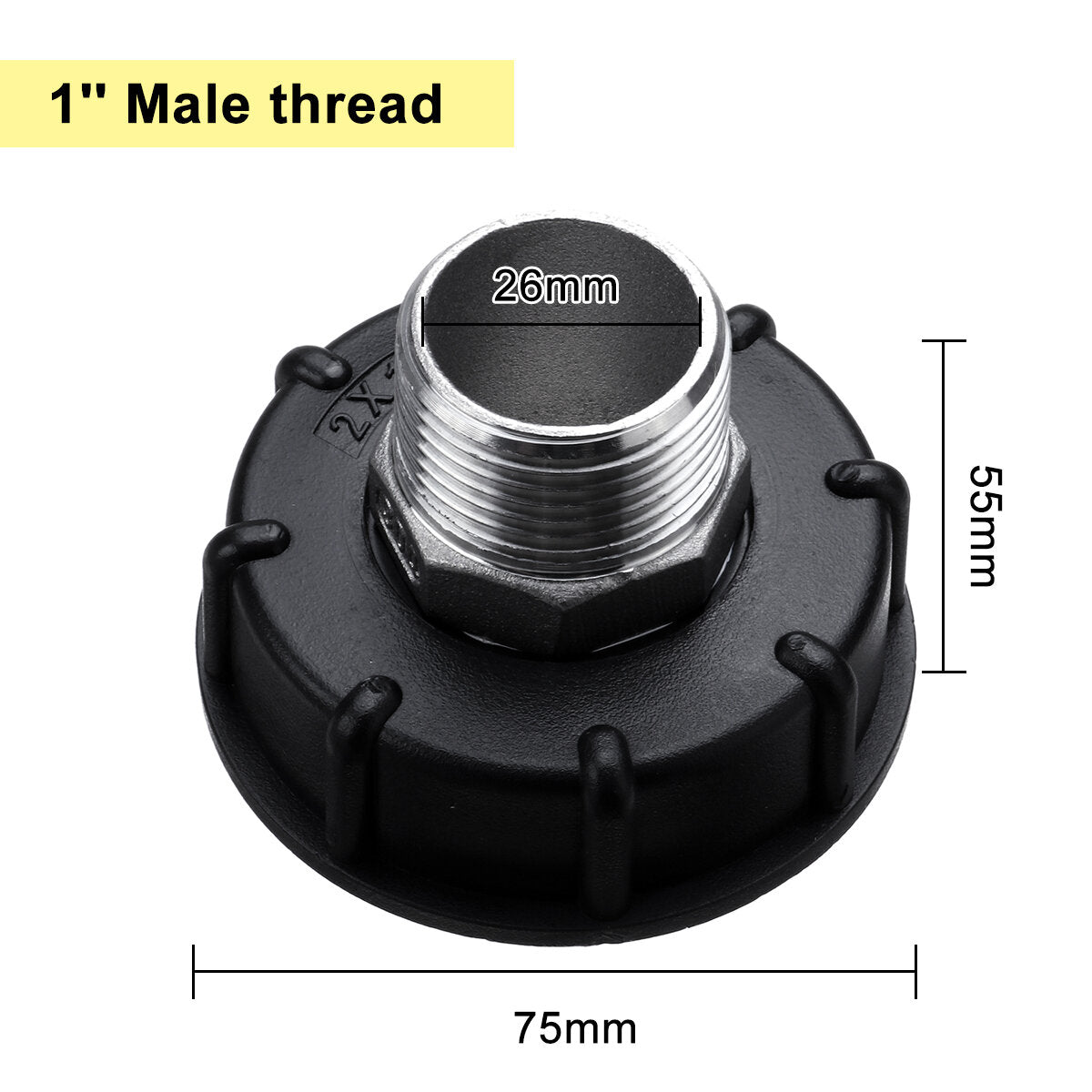 1/2" 3/4" 1" 60mm Tote Tank Drain Adapter Coarse Thread Connector Cap