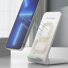 100W QI Wireless Charger Stand, Foldable for iPhone 12-15 Pro, Samsung S22-S9, Xiaomi, Hui