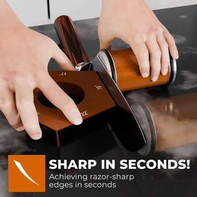 Upgraded Five-Sided Magnetic Knife Sharpener Wheel - Efficient Roller Design for Sharper Blades