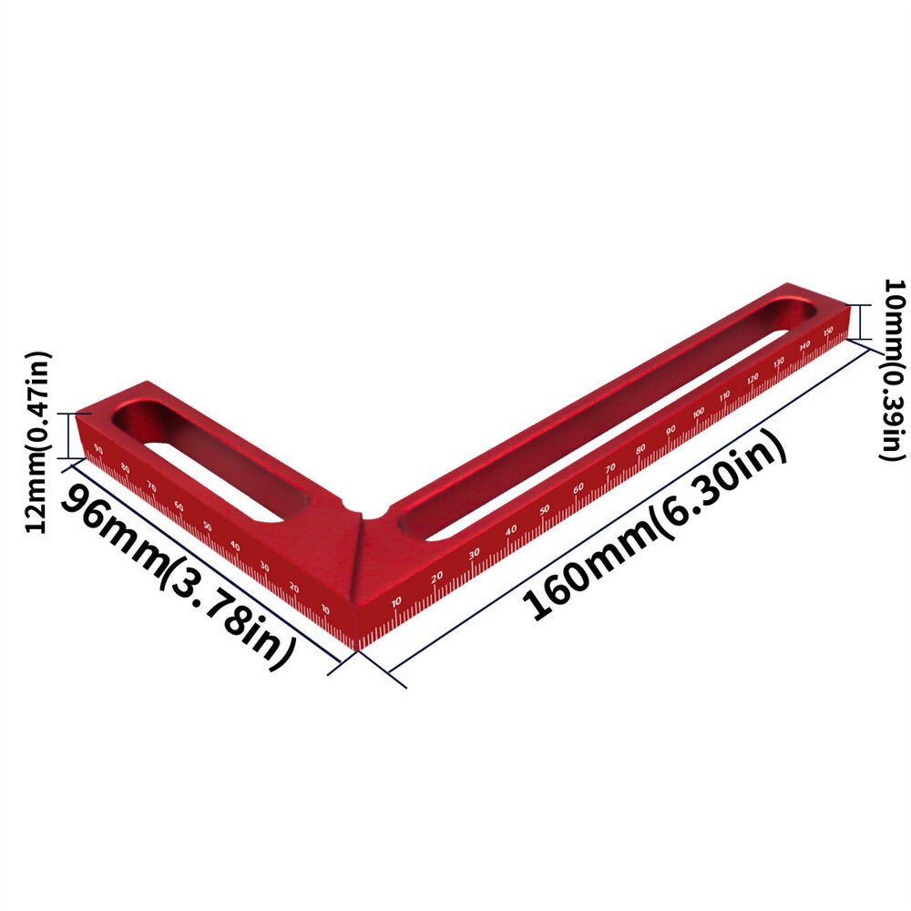 Woodworking Right Angle Ruler Aluminum Carpenter Square Measuring Height Ruler 90° Right Angle Calibrator for Wood Work Projects