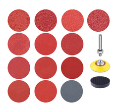 133pcs 2 Inch Sandpaper Pads Set 60/80/100/120/240 Grit Sander Disc Abrasive with Sticky Disk Cushion Pad Fit Polishing Tools