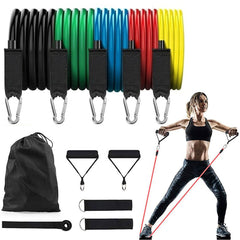 11 pc/Set 150lbs Resistance Bands Latex Exercise Pull Rope Expander Home Gym Training Fitness Equipment