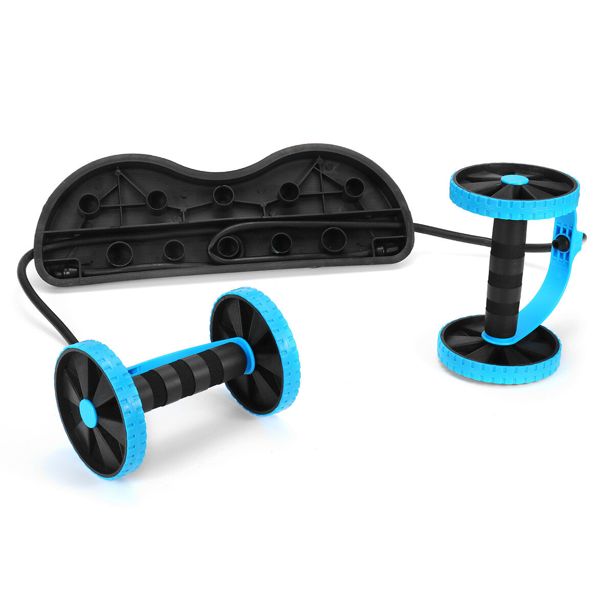 2 In 1 Abdominal Wheel Roller Resistance Bands Fitness Muscle Training Double Wheel Strength Exercise Tools