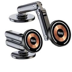 15W Magnetic Car Wireless Charger 360° Adjustable Stand for iPhone & Samsung