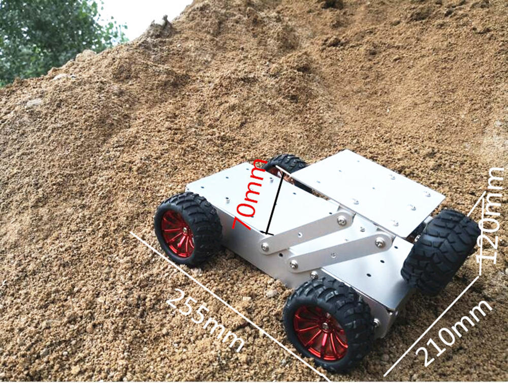 DIY Aluminous Smart RC Robot Car Chassis Base With Motor For Assembled Jeep Car Models