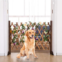 Mobile Pet Isolation Door Portable Scalable Instant Wooden Fence Retractable Fence Dog Sliding Door