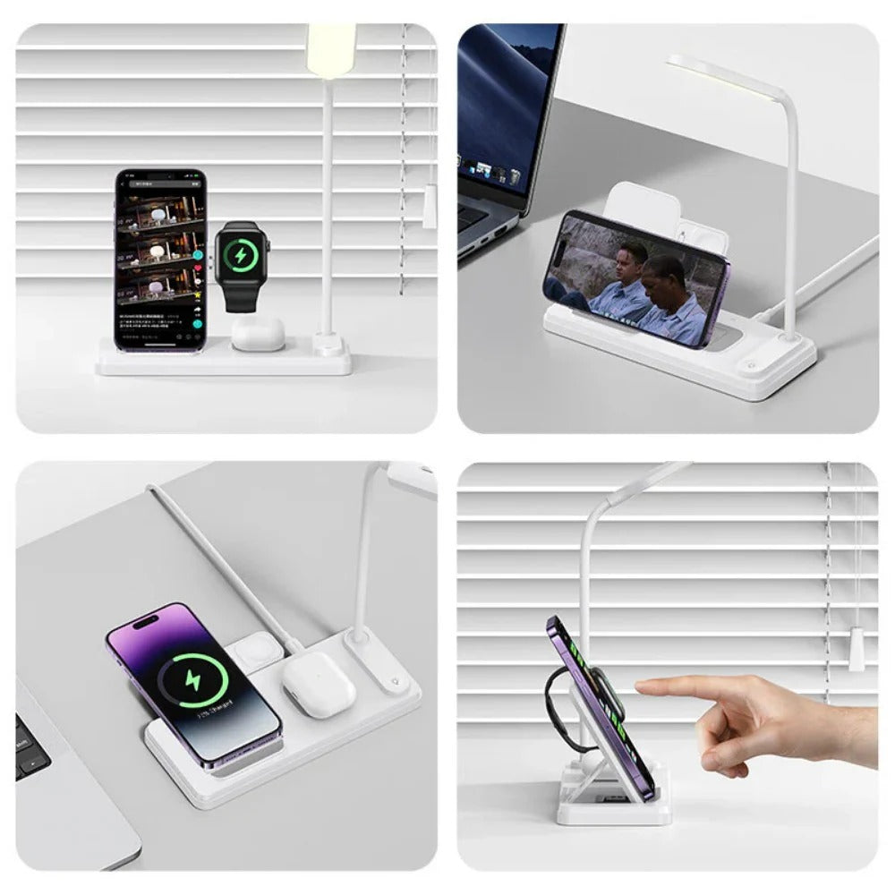 Fast Wireless Charger & Table Lamp for Qi-enabled Phones, iPhone, Samsung, Xiaomi, AirPods, Smart Watch