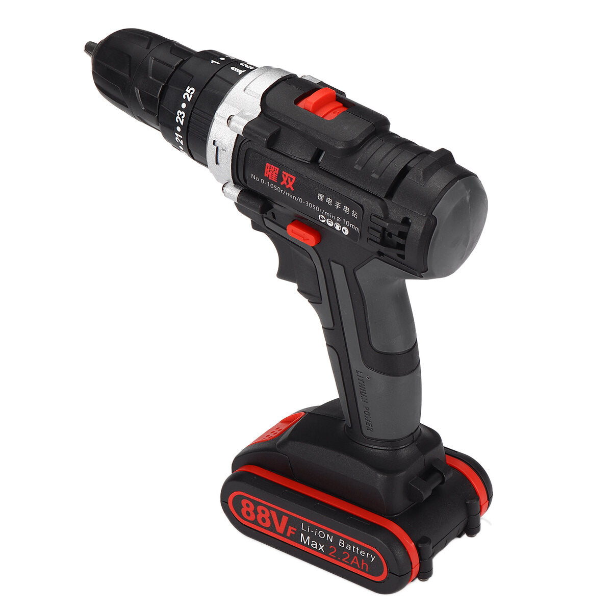 100-240V Cordless drill Double Speed Adjustment LED lighting Large Capacity Battery 50Nm 25+3 Torque Adjustment