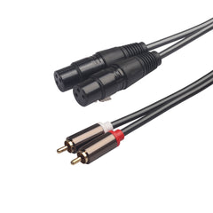 Audio Cable Dual RCA Male to Dual XLR Female Audio Line 1.5m for Microphone Mixer Headphone Amplifier