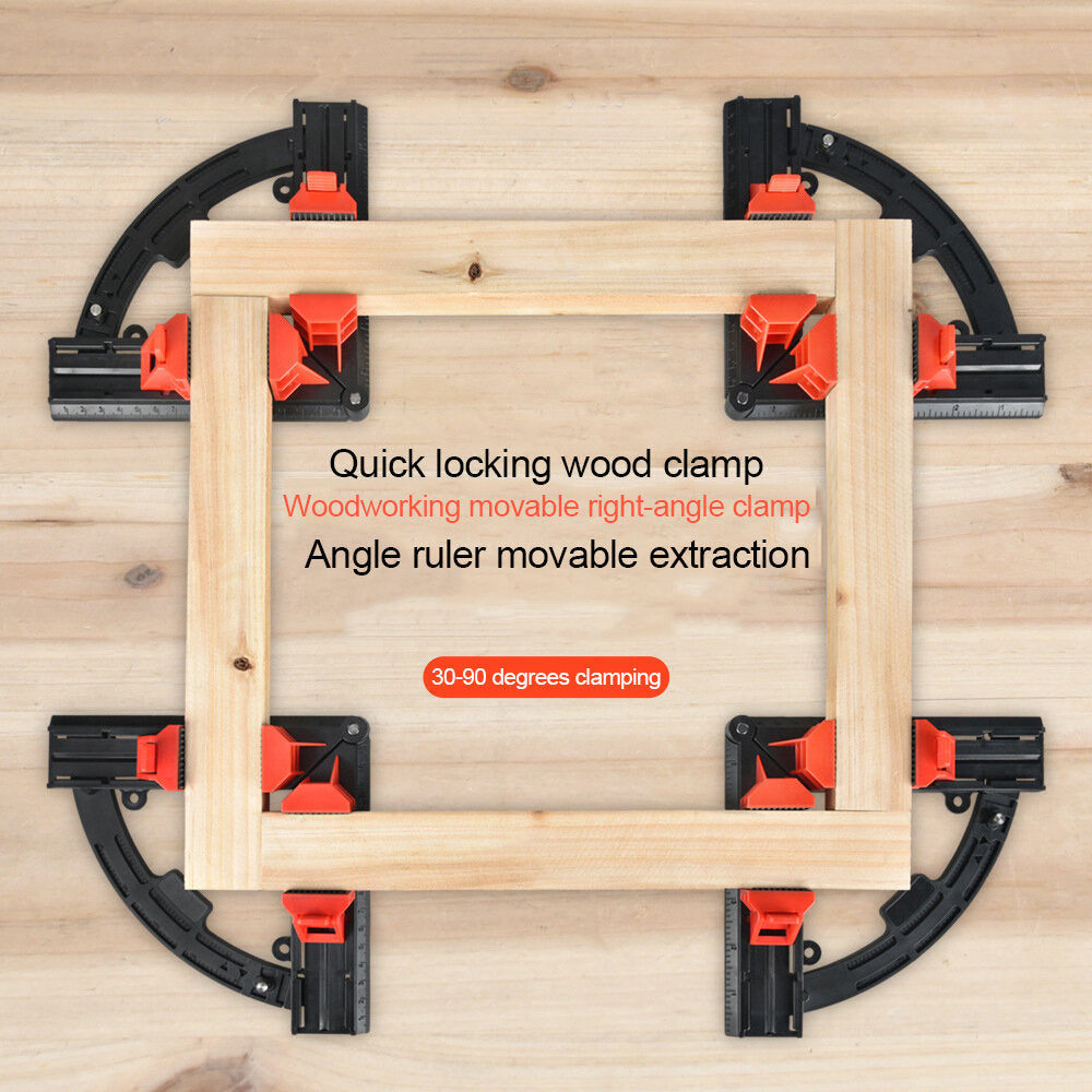 90ˇă Woodworking Corner Clamp - Adjustable Quick-Lock Frame Tool for Precise Angles