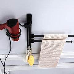 2/3-Arm Bath Towel Rod Rack Holder Wall Mounted Organizer Bathroom Kitchen Storage Rack
