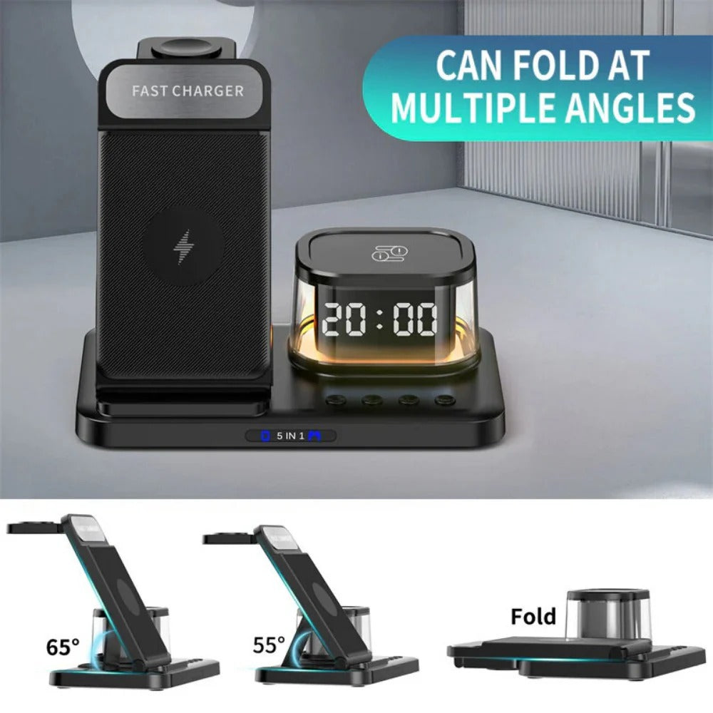 15W Fast Wireless Charger Stand for iPhone, Hui, Xiaomi, Apple Watch, AirPods