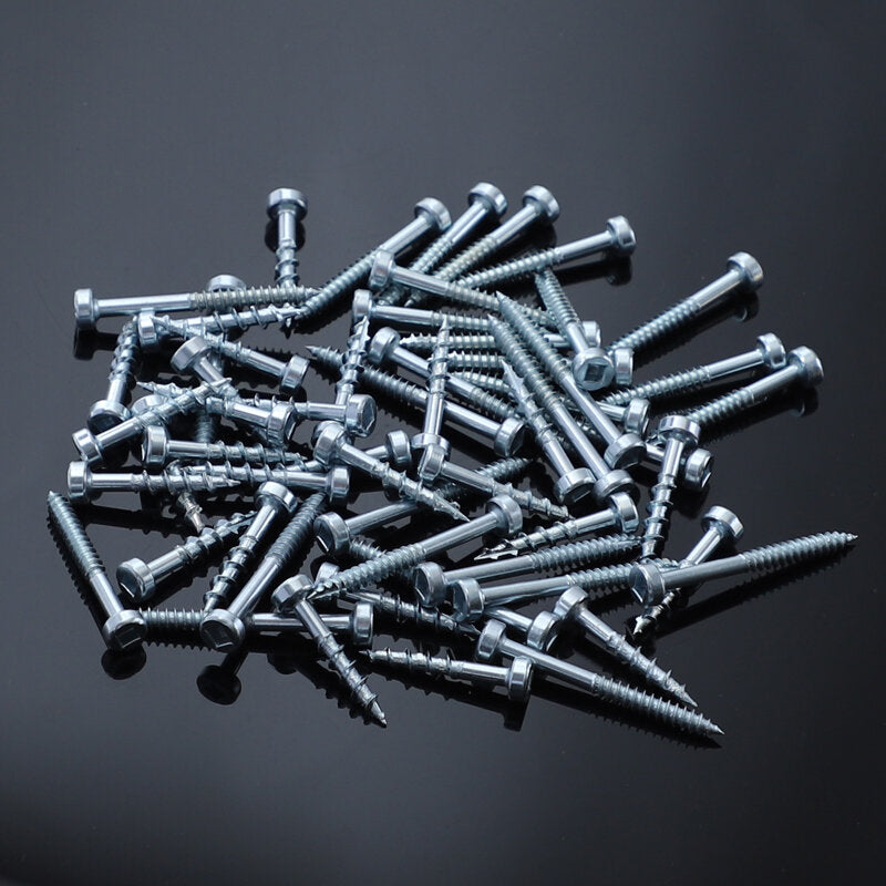 100Pcs/Set Woodworking Angled Hole Screw Square Self-tapping Screw Square Slot Coarse Thread Fine Thread Screw Galvanized