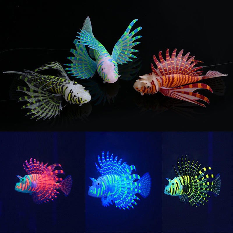 Aquarium Ornament Glowing Effect Silicone Artificial Decoration for Fish Tank