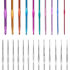 100Pcs Crochet Hooks Full Set Knitting Needles Sewing Kit Tools with Leather Case