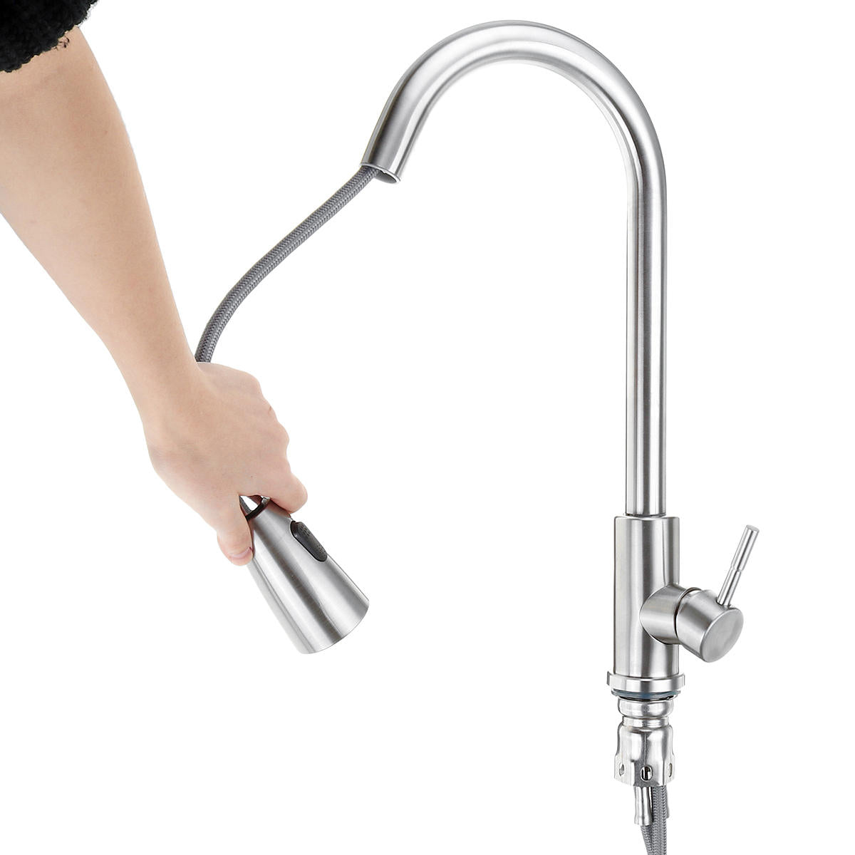 Stainless Steel Kitchen Sink Faucet Pull Out Spout Spray 360 Rotate Basin Mixer Tap G1/2