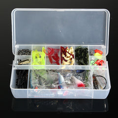 101pc Fishing Lure Spinners Plugs Spoons Soft Bait Pike Trout Salmon+Box Set