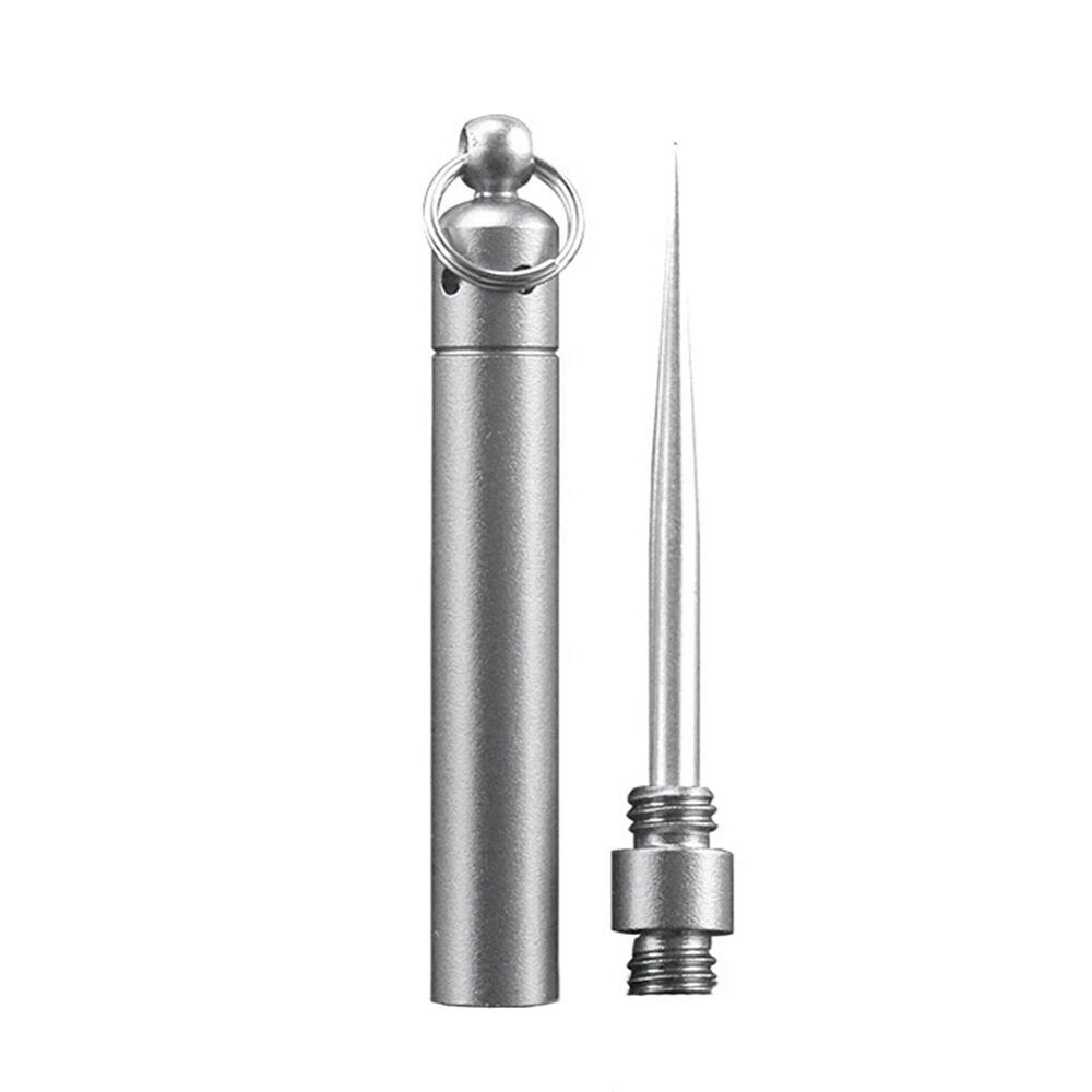 T-J17 Titanium Outdoor Edc Portable Multi-functional Toothpick Camping Tool Bottle Fruit ForkToothpick Tube