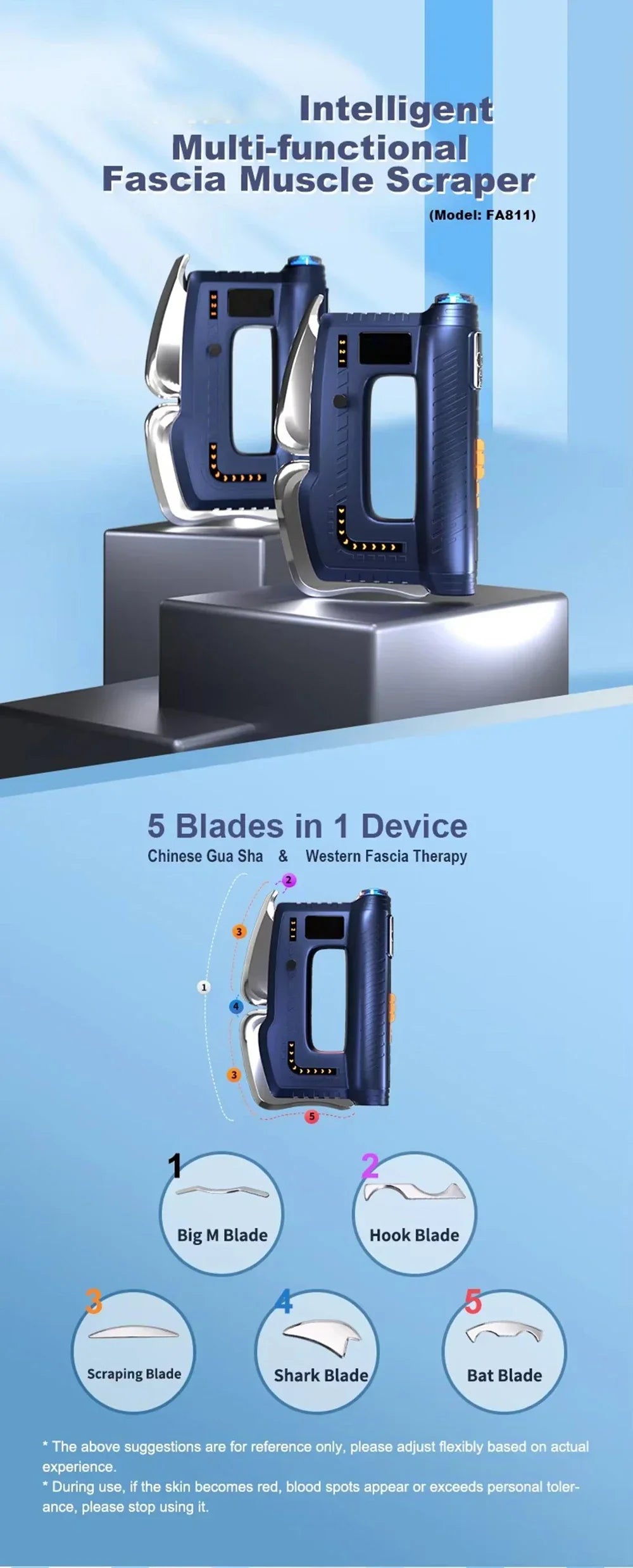 Fascia EMS, Red Light Therapy, Heated Muscle Scraper and Back Massager