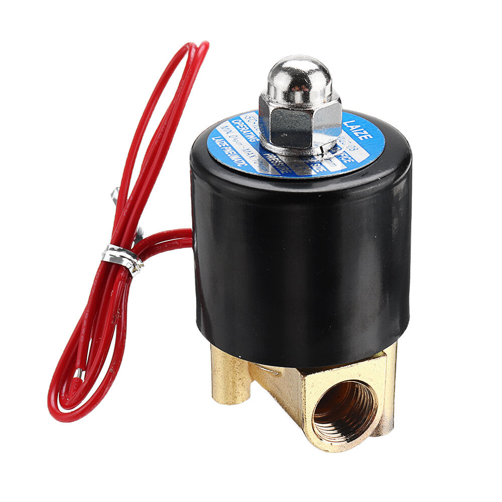 DN8 NPT 1/4 Brass Electric Solenoid Valve AC 220V/DC 12V/DC 24V Normally Closed Water Air Fuels Valve