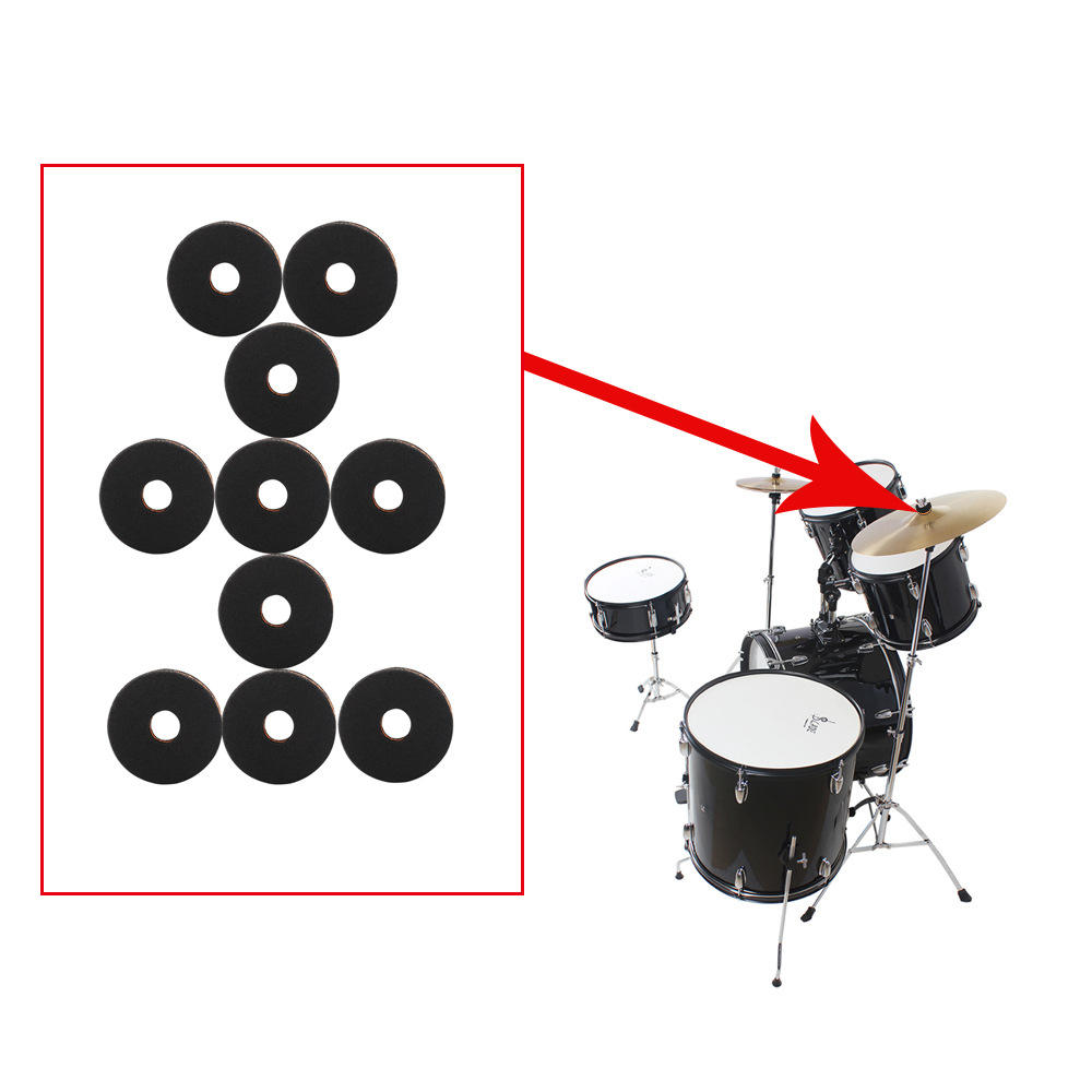 10 Packs Drum Cymbal Felt Pad Protection Round Separator Drum Mat for Drum Bracts