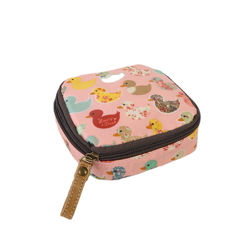 Cloth Waterproof Zipper Sanitary Napkin Cosmetic Storage Bag Coin Purse