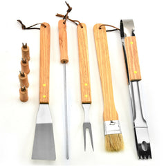 10Pcs BBQ Tools Set Barbecue/Grilling Utensil Kit Scraper Fork Brush Clip