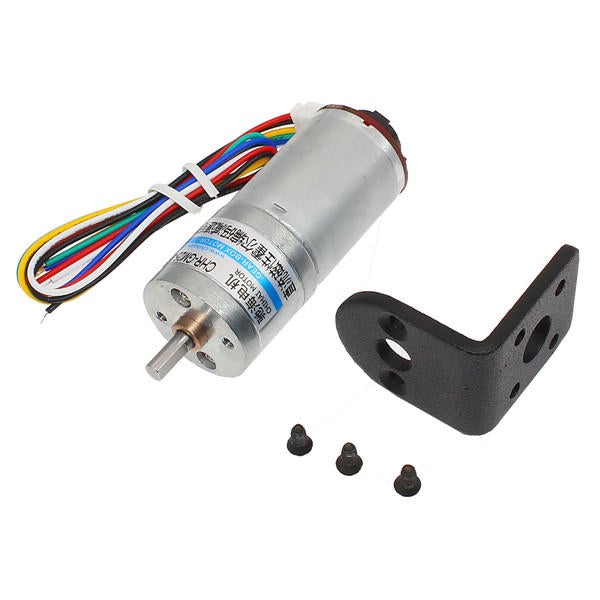 6V 100RPM Encoder Motor DC Gear Motor with Fixed Support Mounting Bracket