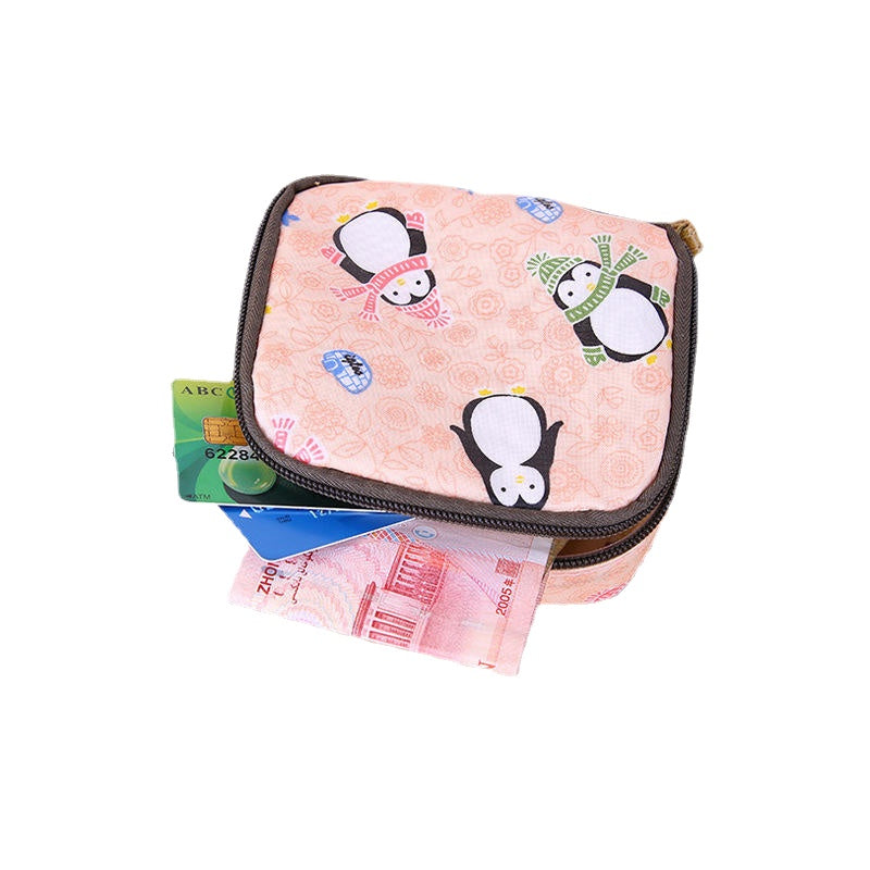 Cloth Waterproof Zipper Sanitary Napkin Cosmetic Storage Bag Coin Purse