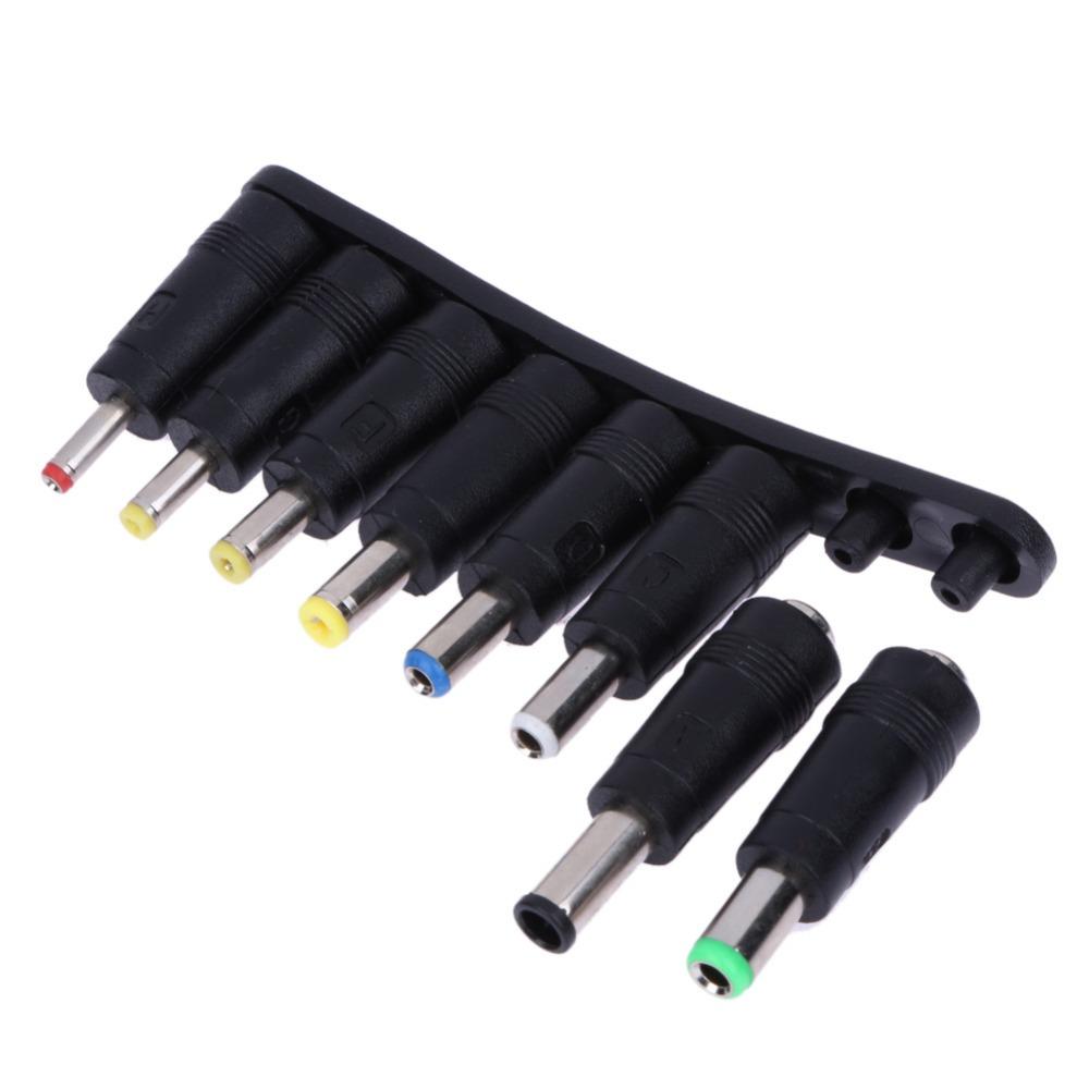 Universal 8pcs Angled Tips Power Adapter Supply Socket Plug Connector