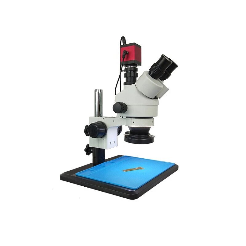 Efix 0.7-45X 13MP Trinocular Stereo Soldering Microscope Stand Lens Digital Camera for Repair Mobile Phone Tools Kits