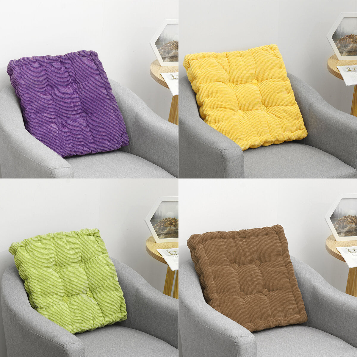 15x15 inch Anti Slip Soft Square Cotton Chair Seat Cushion Pillow Mat Pads Buttocks for Kitchen Chairs Home Office Decor