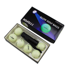 6 Pcs Luminous Golf Balls Lasting Bright Night Golf Balls with Mini LED Flashlight Team Sport