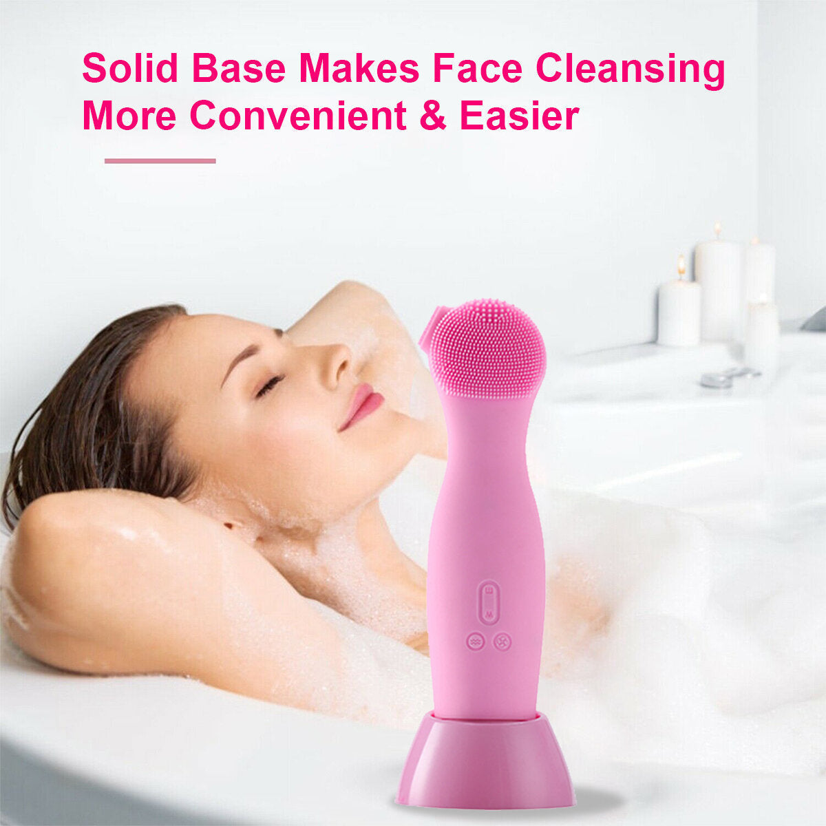 Electric Facial Wash Brush Waterproof Silicone Facial Cleanser4-in-1 Cleaner