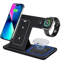 3-in-1 Fold-able Wireless Charger Stand for iPhone, iWatch, AirPods Pro