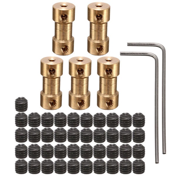 5pcs 9mm Brass Coupling Coupler with Spanner and Screw