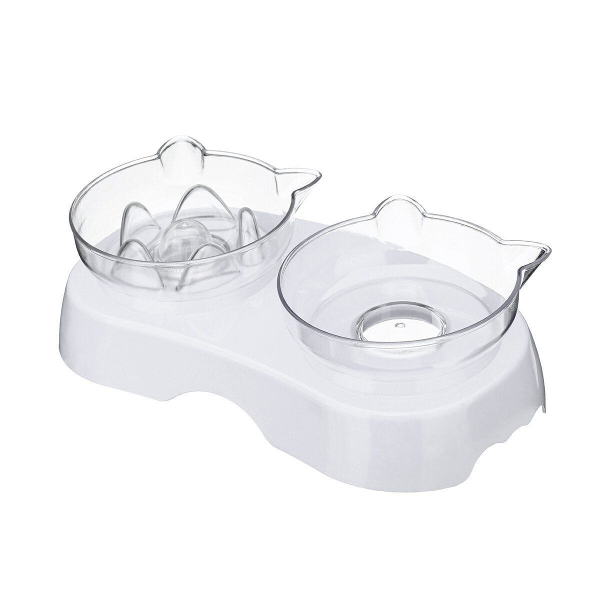 Slow Eat Pet Bowl Double With Stand Disassemble Dog Car Supplies Puppy Hilly Bottom 30x16x9cm Non-Slip Feeding Drinking Dish