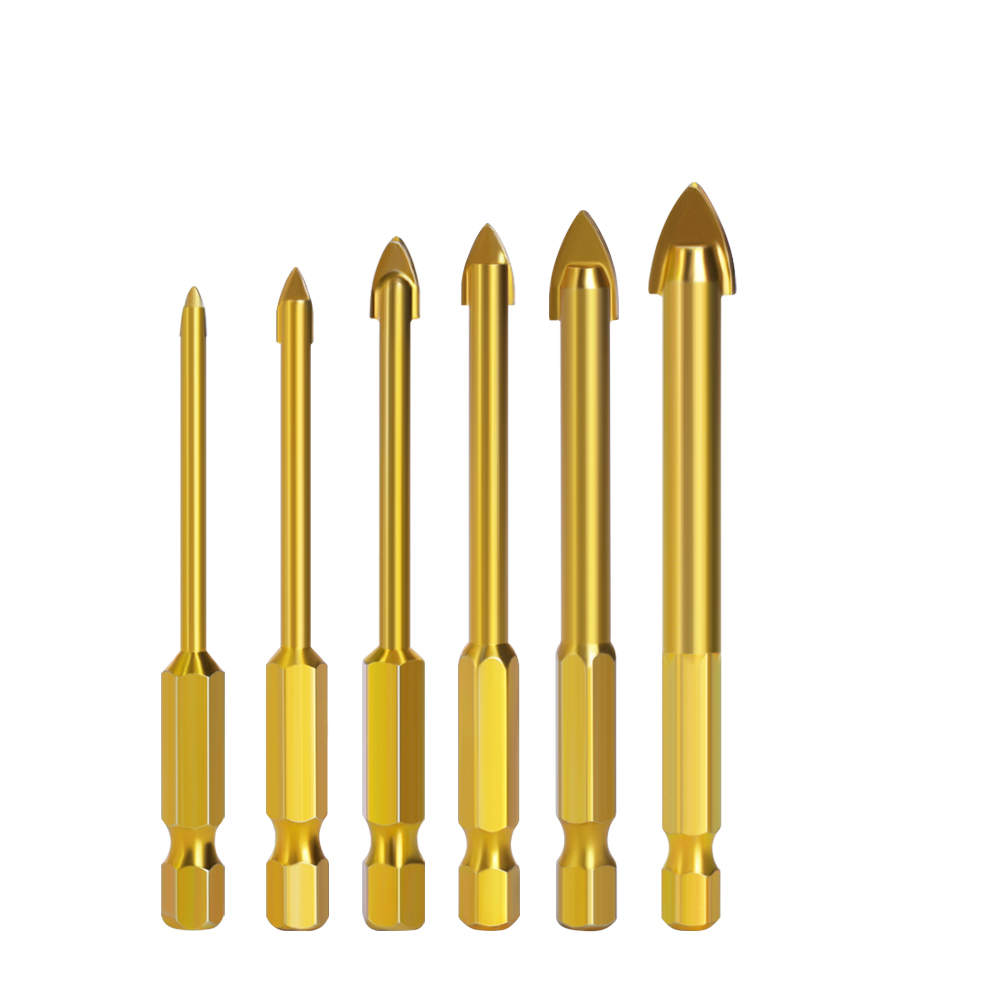 Alloy Triangle Drill Set Ceramic Tile Glass Hole Opener Reaming Hexagonal Shank Slot Drill Bit