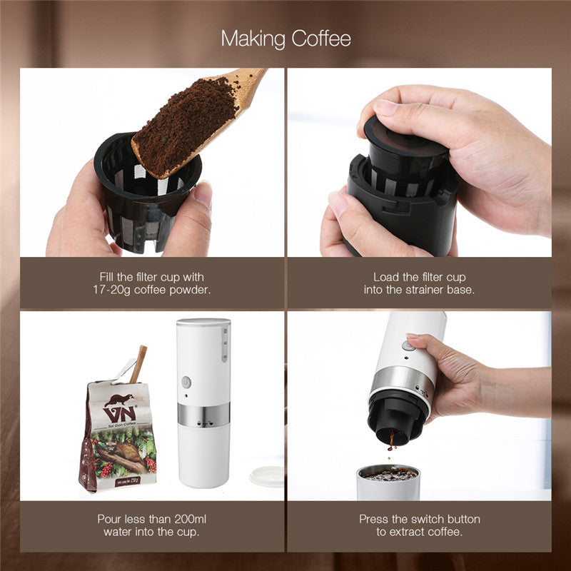 Mini Electric Portable Coffee Maker Espresso Handheld Machine