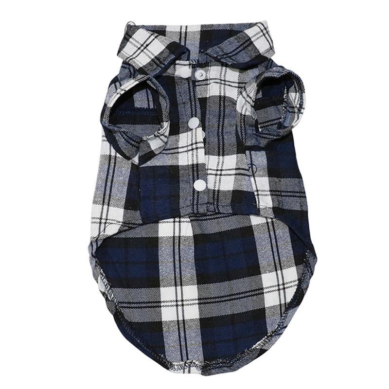 Pet Dog Clothes Soft Puppy Spring Summer Plaid Shirt Outfits Pet Clothing Pet T-shirt