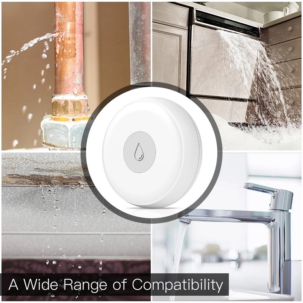 Smart Flood Sensor Water Leakage Detector Flood Overflow Alert Security Alarm System Tuya/Smart Life App Remote Control