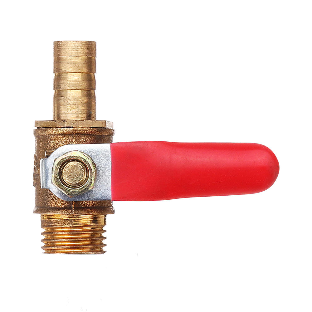 8mm Hose Barb to BSP Male Thread 1/2" 3/8" 1/2" Brass Inline Ball Valve Pipe Hose Coupler Adapter