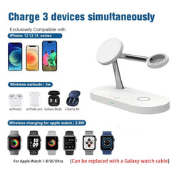 3-in-1 Wireless Charger Stand for iPhone 15/14/13/12 Pro, Samsung, Apple Watch