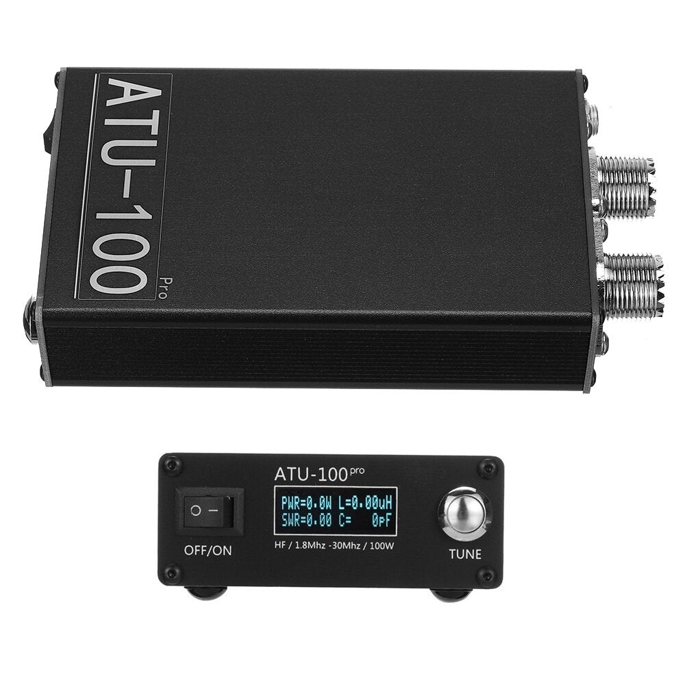 1.8Mhz-30Mhz OLED Display Automatic Antenna Tuner Built-in Battery for 10W to 100W Shortwave Radio Station