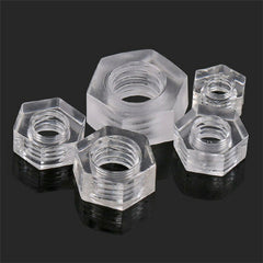 50Pcs Transparent Acrylic Nuts Hex Plastic Nut Washer Hexagonal Lock Nuts M2 M3 M4 M5