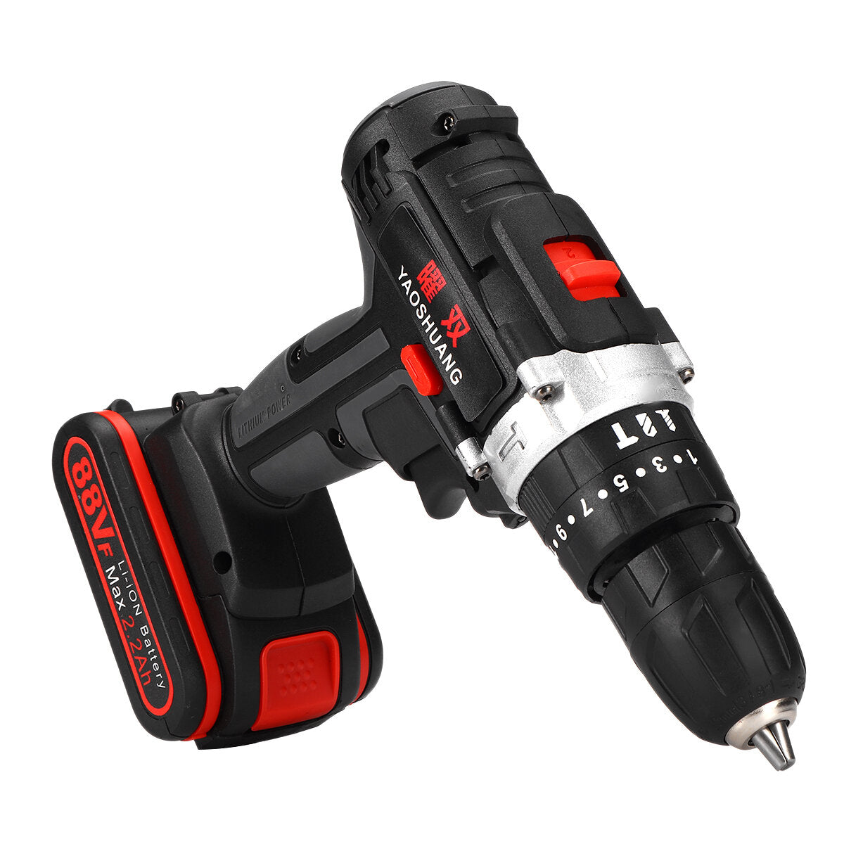 100-240V Cordless drill Double Speed Adjustment LED lighting Large Capacity Battery 50Nm 25+3 Torque Adjustment